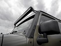 Jeep 50-Inch Straight LED Light Bar Upper Windshield Kit w/ 50 Inch Black Series LED Light 07-18 Wrangler JK Rough Country
