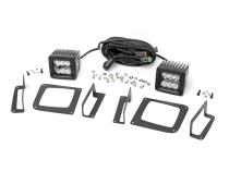 2 Inch Cree LED Fog Light Kit Black Series 14-15 Sierra 1500 Rough Country