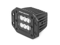 2 Inch Square Flush Mount Cree LED Lights Pair Black Series, Spot Beam Rough Country