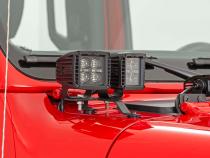 Jeep Quad LED Light Pod KitBlack Series w/White DRL 18-20 JL/20-UP Gladiator Rough Country