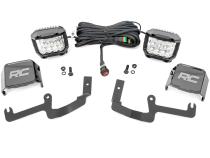 Chevy 3-inch LED Lower Windshield Ditch Kit Wide Angle Osram For 19-20 Silverado Rough Country
