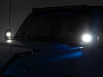 LED Light Ditch Mount 2 Inch Black Series Pair Flood Pattern 21-Up Ford Bronco Rough Country