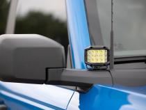 LED Light Ditch Mount 2 Inch Black Series Pair Flood Pattern 21-Up Ford Bronco Rough Country