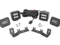 LED Ditch Light Kit 2in Black Pair Spot Silverado/Sierra 1500 (14-18 &amp;amp; Classic) Rough Country