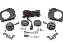 LED Fog Light Kit 3.5 Inch Round Black Series Amber DRL Toyota Tacoma (16-23) Rough Country