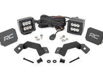 LED Light Kit Ditch Mount 2 Inch Black Pair Spot Toyota Land Cruiser (24-26) Rough Country