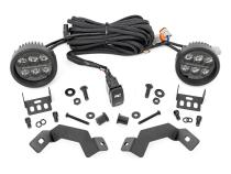 LED Light Kit Ditch Mount Black Series Round 3.5 Inch Amber DRL Toyota LandCruiser (2024) Rough Country