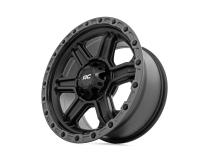 79 Series Wheel One-Piece Semi Gloss Black w/Gunmetal Ring 17x8.5 6x5.5 0mm Rough Country