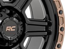 79 Series Wheel One-Piece Semi Gloss Black w/Bronze Ring 17x8.5 6x5.5 0mm Rough Country