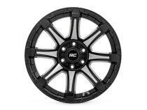 81 Series Wheel One-Piece Semi Gloss Black w/machined spokes 20x9 5x150 +18m Rough Country