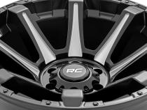 81 Series Wheel One-Piece Semi Gloss Black w/machined spokes 20x9 5x150 +18m Rough Country