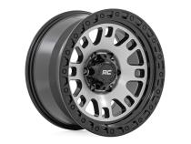82 Series Wheel One-Piece Machined Semi Gloss Black 18x9 6x5.5 -12mm Rough Country