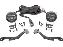 LED Light Kit Ditch Mount Black Series Round 3.5 Inch Amber DRL Ram 1500 (19-26) Rough Country