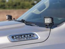 LED Light Kit Ditch Mount Black Series Round 3.5 Inch Amber DRL Ram 1500 (19-26) Rough Country
