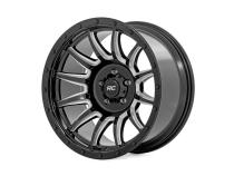 90 Series Wheel One-Piece Gloss Black w/machined spokes 18x9 6x5.5 -12mm Rough Country