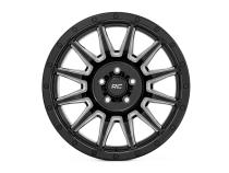90 Series Wheel One-Piece Gloss Black w/machined spokes 18x9 6x5.5 -12mm Rough Country