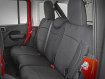 Jeep Neoprene Seat Cover Set Black 18-20 Wrangler JL Unlimited w/Rear Center Armrest Rough Country