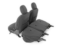 Jeep Neoprene Seat Cover Set Black 18-20 Wrangler JL Unlimited w/Rear Center Armrest Rough Country