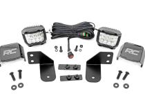 LED Light RR Cage Mount 2 Inch Chrome Pair Wide Angle Polaris Ranger 1000/Ranger XP 900/1000 Rough Country