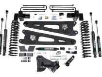 17-19 Ford F-250/350 Super Duty 4 Inch Radius Arm Lift Kit 2 Inch Rear Block Gas 3 Leaf Main Nitro Shocks Zone Offroad